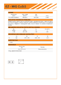 EZ-MIG-CuSi3 žica za zavarivanje legura na bazi bakra naslovnica