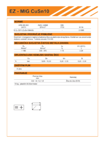 EZ-MIG-CuSn10 žica za zavarivanje legura na bazi bakra naslovnica