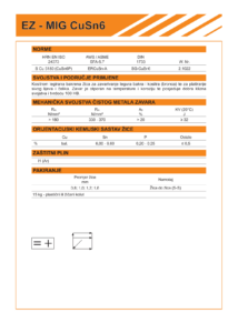 EZ-MIG-CuSn6 žica za zavarivanje legura na bazi bakra naslovnica