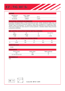 EZ-TIG307 Si šipka za zavarivanje visokolegiranih čelika naslovnica