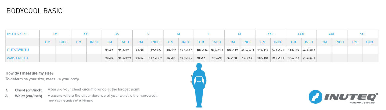 INUTEQ veličine Bodycool basic
